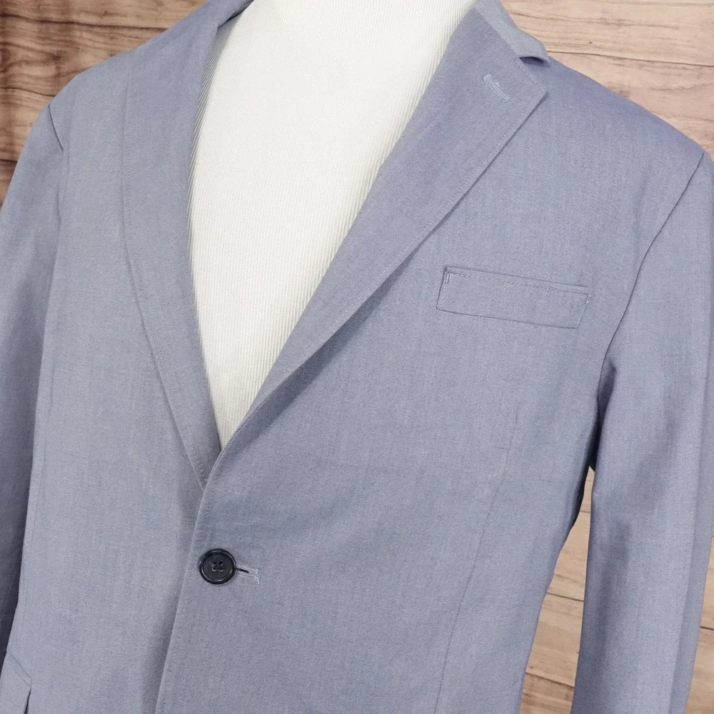 Banana Republic Blazer Mens 46R Blue Cotton Polyester Classic Fit Jacket Lined
